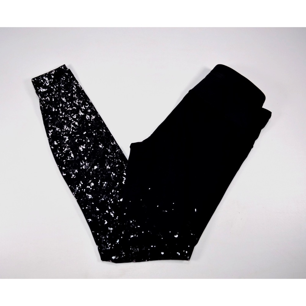 Lululemon Leggings Women's Size 6‎ Black w/ Silver Flakes  Inseam 27.5"